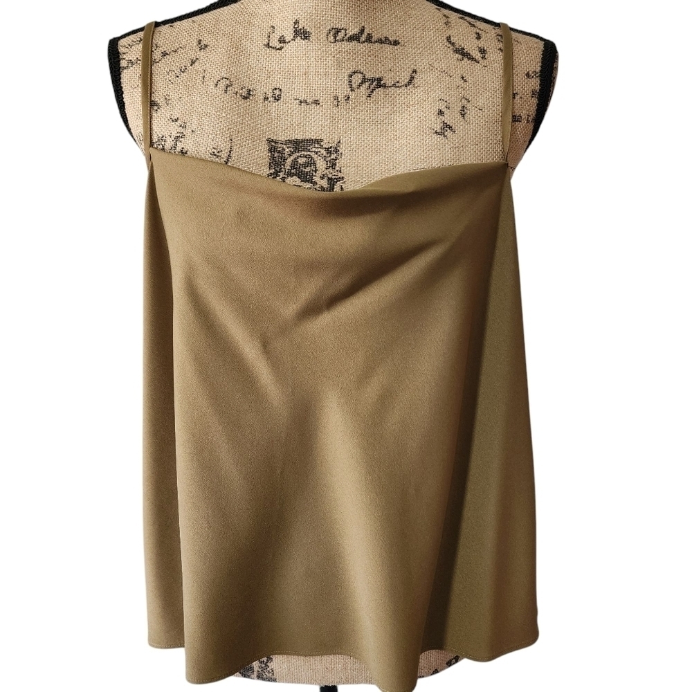 Topshop Moss Green Cowl Neck Camisole - Size 10